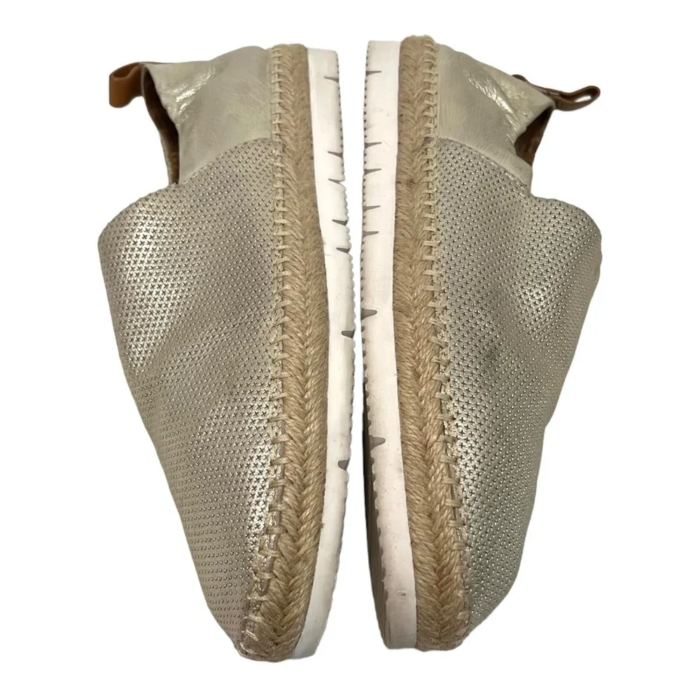 Gentle Souls Lara A-Line Sport Leather Gold Slip On Comfort Espadrilles Womens 9